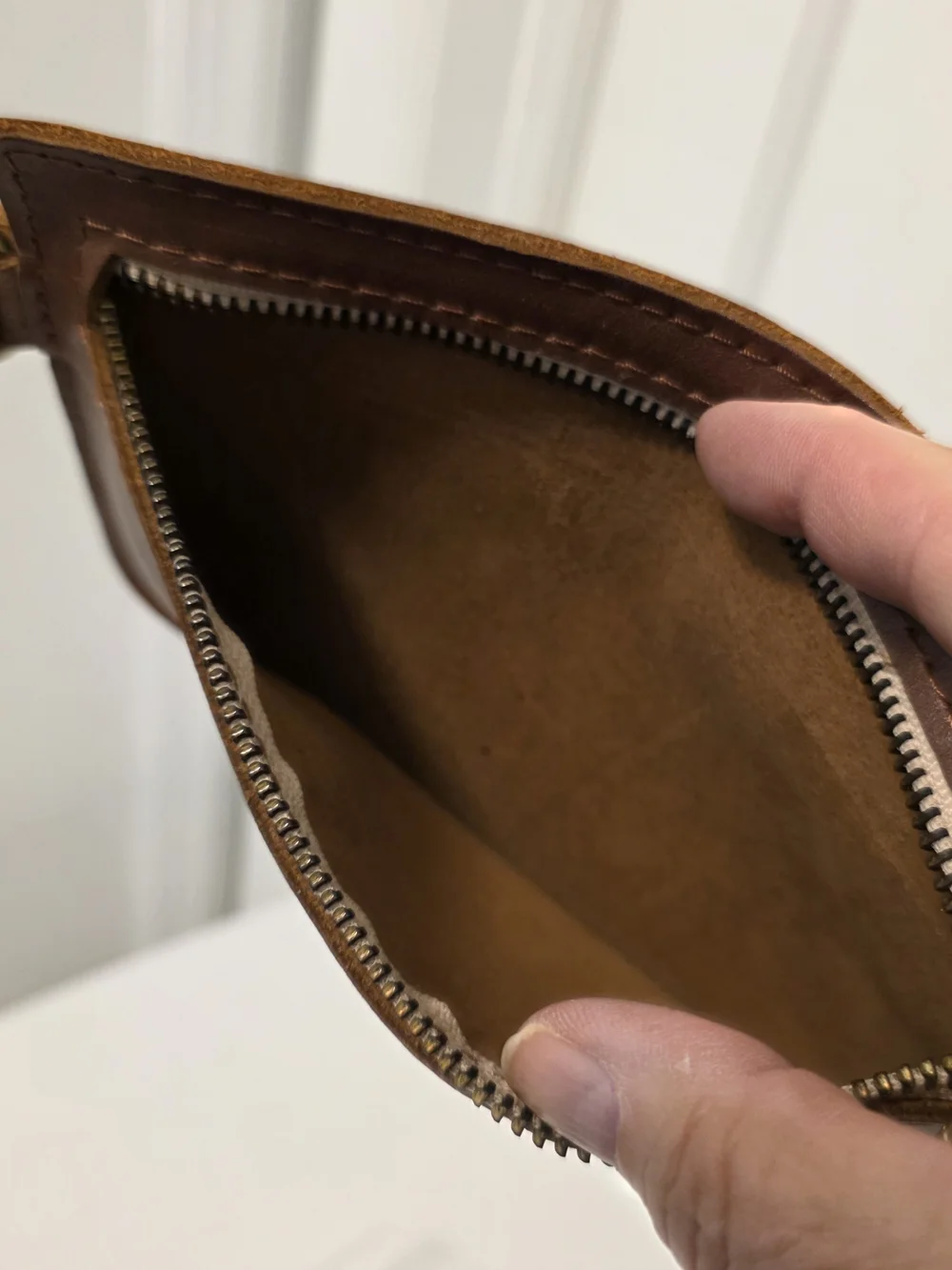 Portland Leather Goods Adriana Brown Leather Wristlet/Clutch, Slim, Versatile